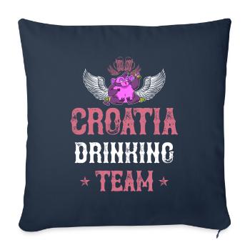 Croatia Drinking Team - Sofa pillowcase 17,3'' x 17,3'' (45 x 45 cm) - navy - Front