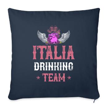 Italia Drinking Équipe - Housse de coussin décorative 45 x 45 cm - bleu marine - Devant