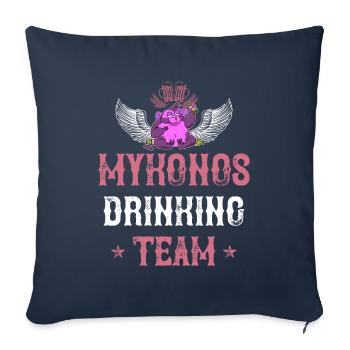 Équipe de mykonos drinking - Housse de coussin décorative 45 x 45 cm - bleu marine - Devant