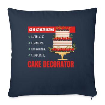 Construction de gâteau Cuisson Gâteau Cupcake - Housse de coussin décorative 45 x 45 cm - bleu marine - Devant