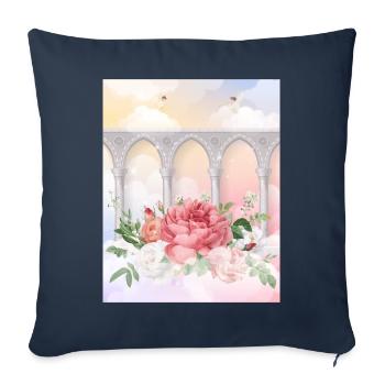 Angelcore Esthétique Roses Heaven Angels - Housse de coussin décorative 45 x 45 cm - bleu marine - Devant