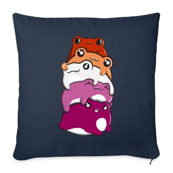 Lesbian and gay pride Frog piles lesbian and - Sofa pillowcase 17,3'' x 17,3'' (45 x 45 cm) - navy - Front