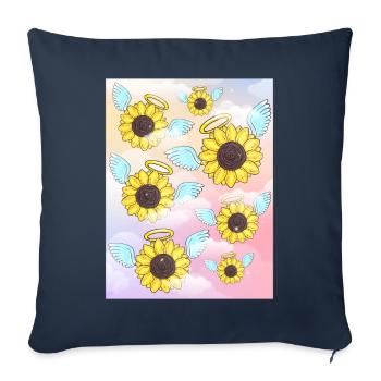 Angelcore Aesthetic Sunflower Angel - Sofa pillowcase 17,3'' x 17,3'' (45 x 45 cm) - navy - Front