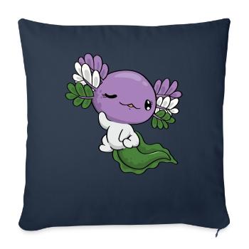 Genderqueer Pride Kawaii Axolotl Genderqueer Flagg - Sofa pillowcase 17,3'' x 17,3'' (45 x 45 cm) - navy - Front