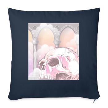 Angelcore Esthétique Gothique Crâne Goth - Housse de coussin décorative 45 x 45 cm - bleu marine - Devant