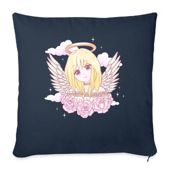 Angelcore Aesthetic Anime Girl Roses Angel Ha - Sofa pillowcase 17,3'' x 17,3'' (45 x 45 cm) - navy - Front