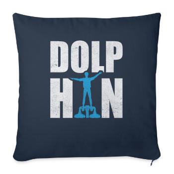 Dolphin Flyboard Sports nautiques Hydrojet - Housse de coussin décorative 45 x 45 cm - bleu marine - Devant