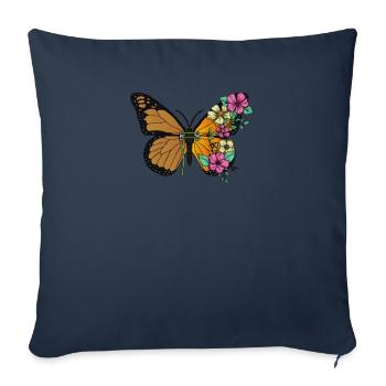 Biopunk Butterfly Flower Biopunk Aesthetics - Sofa pillowcase 17,3'' x 17,3'' (45 x 45 cm) - navy - Front