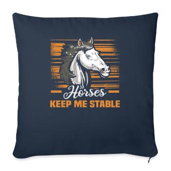 Equestrian and equestrian design for horse lovers - Sofa pillowcase 17,3'' x 17,3'' (45 x 45 cm) - navy - Front