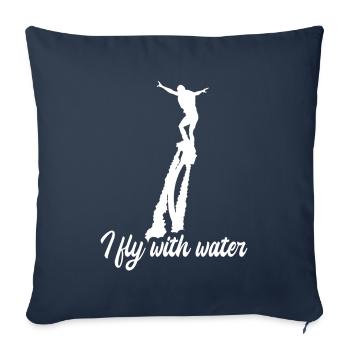 Je vole avec water flyboard flyboard sports nautiques - Housse de coussin décorative 45 x 45 cm - bleu marine - Devant
