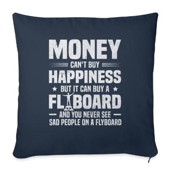 L’argent ne peut pas acheter le bonheur peut acheter Flyboard - Housse de coussin décorative 45 x 45 cm - bleu marine - Devant