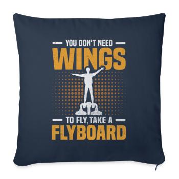 Pas besoin d’ailes pour voler Prendre un Flyboard - Housse de coussin décorative 45 x 45 cm - bleu marine - Devant