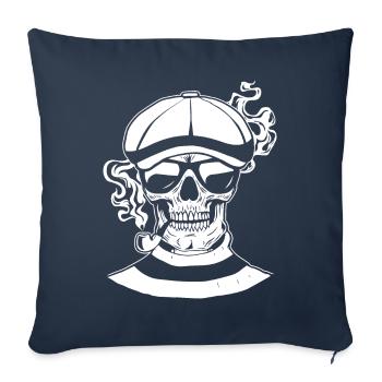 Beatnik Gothic Skull Pipe Goth Vintage Retro - Sofa pillowcase 17,3'' x 17,3'' (45 x 45 cm) - navy - Front