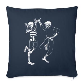 Beatnik Funny Dancing Skeleton Vintage Retro - Sofa pillowcase 17,3'' x 17,3'' (45 x 45 cm) - navy - Front