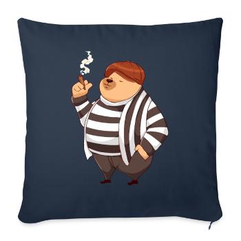 Beatnik Funny Smoking Kawaii Bear Retro Vinta - Sofa pillowcase 17,3'' x 17,3'' (45 x 45 cm) - navy - Front