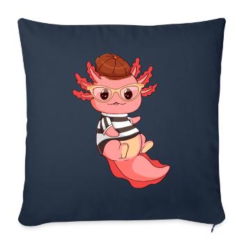 Beatnik Kawaii Axolotl Funny Mexican Sala - Sofa pillowcase 17,3'' x 17,3'' (45 x 45 cm) - navy - Front