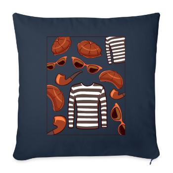 Beatnik Fashion Style 50s 60s Retro Style Vinta - Housse de coussin décorative 45 x 45 cm - bleu marine - Devant