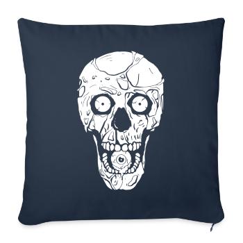 Zombiecore Esthétique Zombie Gothic Skull Weirdcor - Housse de coussin décorative 45 x 45 cm - bleu marine - Devant