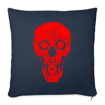 Zombiecore Esthétique Gothic Skull Zombie Weirdc - Housse de coussin décorative 45 x 45 cm - bleu marine - Devant