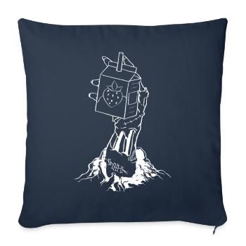 Zombiecore Aesthetic Skeleton Hand Strawberry Milk - Sofa pillowcase 17,3'' x 17,3'' (45 x 45 cm) - navy - Front