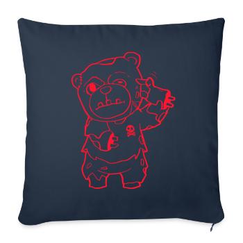 Zombiecore Esthétique Zombie Bear Pastel Goth - Housse de coussin décorative 45 x 45 cm - bleu marine - Devant