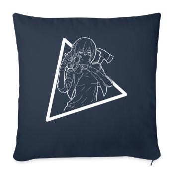 Zombiecore Aesthetic Anime Girl Mask - Sofa pillowcase 17,3'' x 17,3'' (45 x 45 cm) - navy - Front