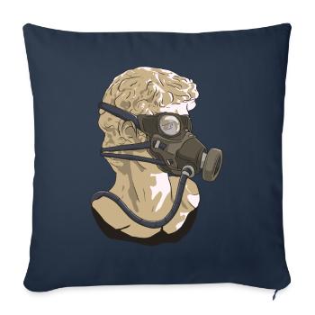Zombiecore Esthétique David Head Statue Masque - Housse de coussin décorative 45 x 45 cm - bleu marine - Devant