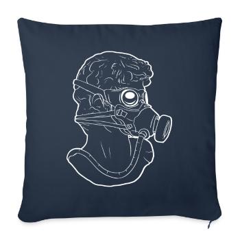 Zombiecore Esthétique David Head Statue Masque - Housse de coussin décorative 45 x 45 cm - bleu marine - Devant