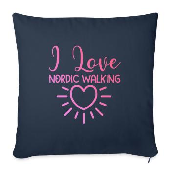 I love Nordic Walking - Sofa pillowcase 17,3'' x 17,3'' (45 x 45 cm) - navy - Front
