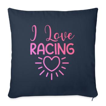 Ich liebe Rennen - Sofakissenbezug 45 x 45 cm - Navy - Vorne