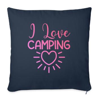 I love camping - Sofa pillowcase 17,3'' x 17,3'' (45 x 45 cm) - navy - Front