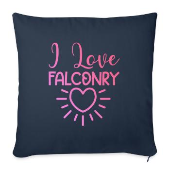 I love falconry - Sofa pillowcase 17,3'' x 17,3'' (45 x 45 cm) - navy - Front