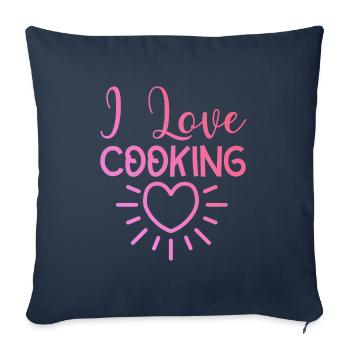 I love cooking - Sofa pillowcase 17,3'' x 17,3'' (45 x 45 cm) - navy - Front