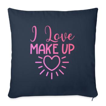 J’adore le maquillage - Housse de coussin décorative 45 x 45 cm - bleu marine - Devant