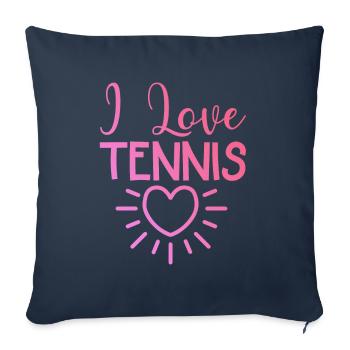 I love tennis - Sofa pillowcase 17,3'' x 17,3'' (45 x 45 cm) - navy - Front