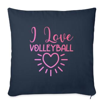 I love volleyball - Sofa pillowcase 17,3'' x 17,3'' (45 x 45 cm) - navy - Front