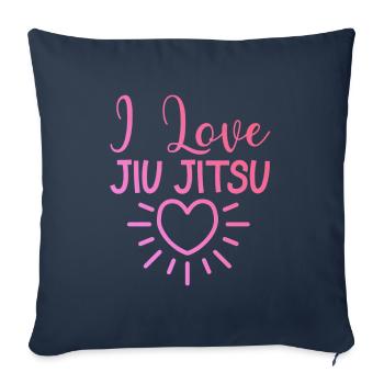 J’adore le Jiu Jitsu - Housse de coussin décorative 45 x 45 cm - bleu marine - Devant