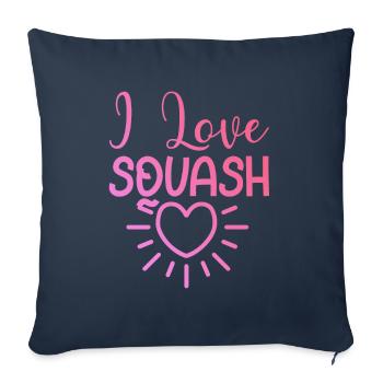 I love squash - Sofa pillowcase 17,3'' x 17,3'' (45 x 45 cm) - navy - Front