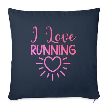 J’adore la course - Housse de coussin décorative 45 x 45 cm - bleu marine - Devant