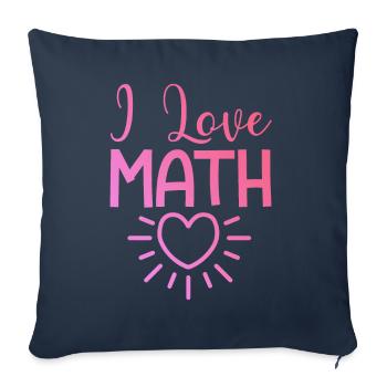 J’adore les maths - Housse de coussin décorative 45 x 45 cm - bleu marine - Devant