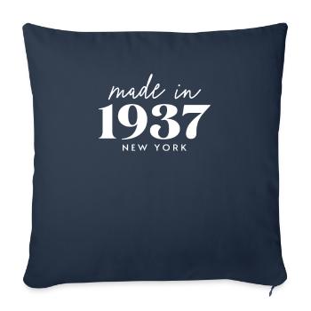 Fabriqué en 1937 à New York. Fête d’anniversaire mignonne - Housse de coussin décorative 45 x 45 cm - bleu marine - Devant