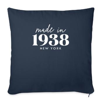 Fabriqué en 1938 à New York. Fête d’anniversaire mignonne - Housse de coussin décorative 45 x 45 cm - bleu marine - Devant