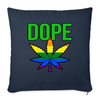 Cannabis - Housse de coussin décorative 45 x 45 cm - bleu marine - Devant