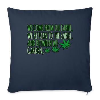 Cannabis - Housse de coussin décorative 45 x 45 cm - bleu marine - Devant