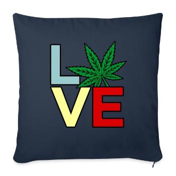 Cannabis - Housse de coussin décorative 45 x 45 cm - bleu marine - Devant