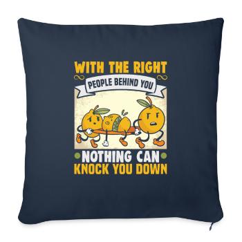 Cadeau d’amitié pour bon ami - Housse de coussin décorative 45 x 45 cm - bleu marine - Devant