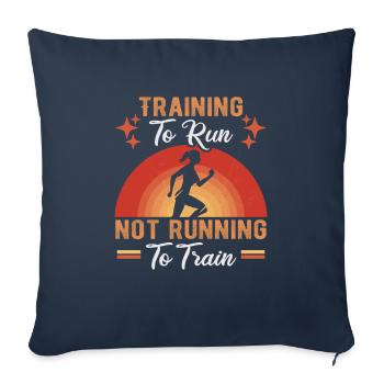 Running Marathon Runner Running - Housse de coussin décorative 45 x 45 cm - bleu marine - Devant