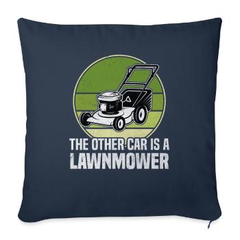Une autre voiture est une tondeuse à gazon Jardinage de pelouse - Housse de coussin décorative 45 x 45 cm - bleu marine - Devant