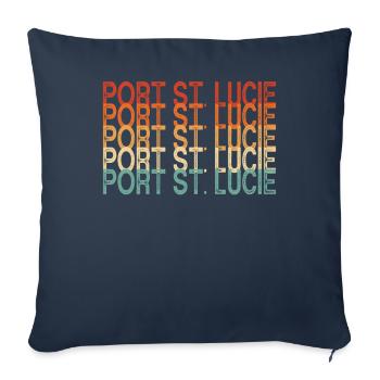 Port St. Lucie Floride - Housse de coussin décorative 45 x 45 cm - bleu marine - Devant