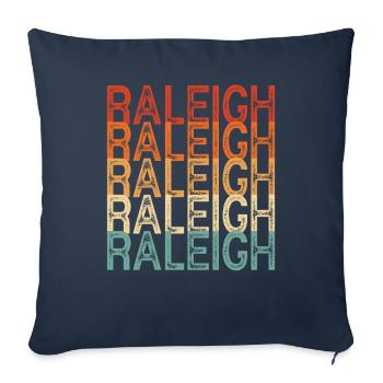 Raleigh Caroline du Nord - Housse de coussin décorative 45 x 45 cm - bleu marine - Devant